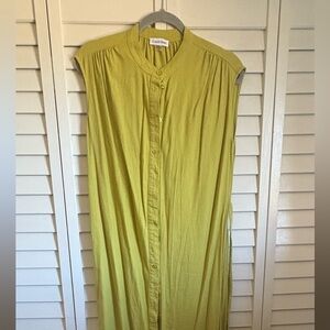 Lime Green Button-Down Maxi Dress